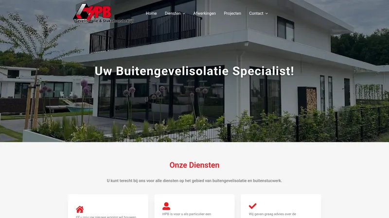Website van HPB Gevelisolatie & Stukadoorsbedrijf