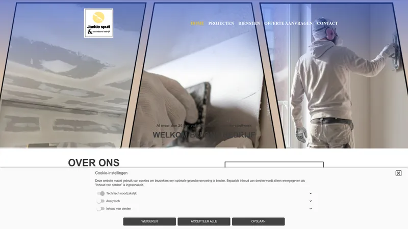 Website van Jankie spuit en stukadoors bedrijf