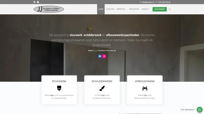 Website van JJ Stucadoors, Schilders & Afbouwbedrijf
