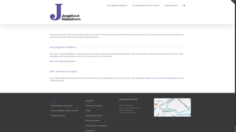 Website van Jongbloed Stukadoors