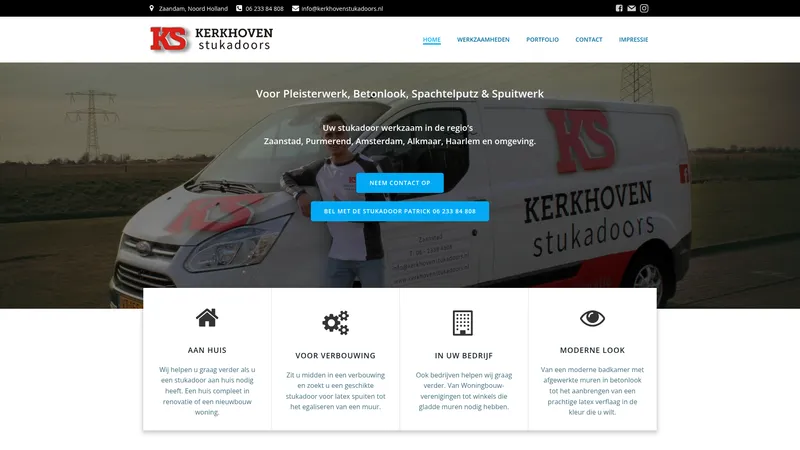 Website van Kerkhoven Stukadoors
