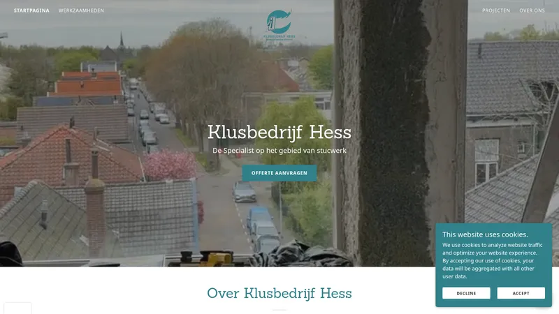 Website van Klusbedrijf Hess