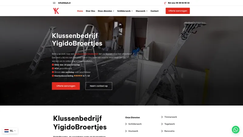 Website van Klussenbedrijf Yigido Broertjes V.O.F.