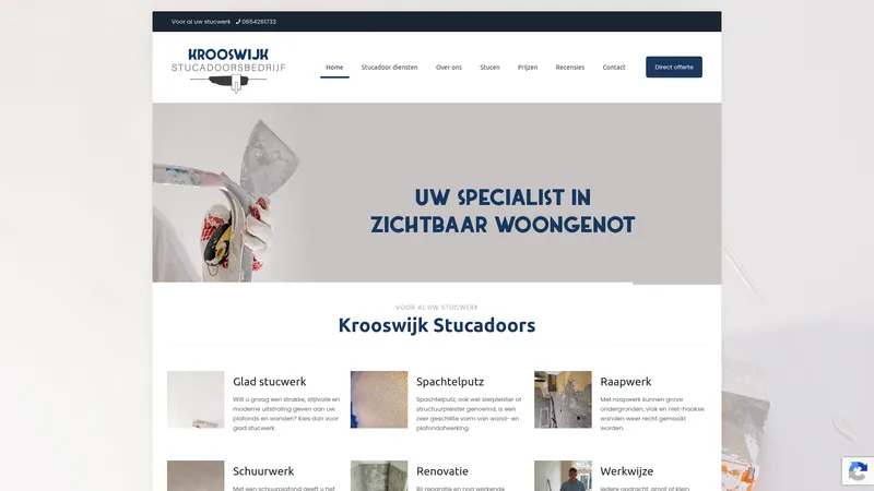Website van krooswijk stucadoorsbedrijf