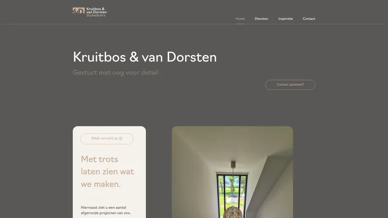 Website van Kruitbos en van Dorsten stukadoors B.V.