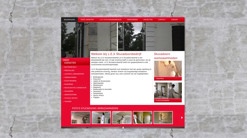 Website van L.E.X Stucadoorsbedrijf