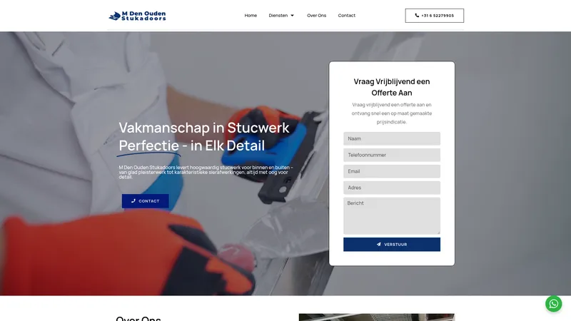 Website van M Den Ouden Stukadoors