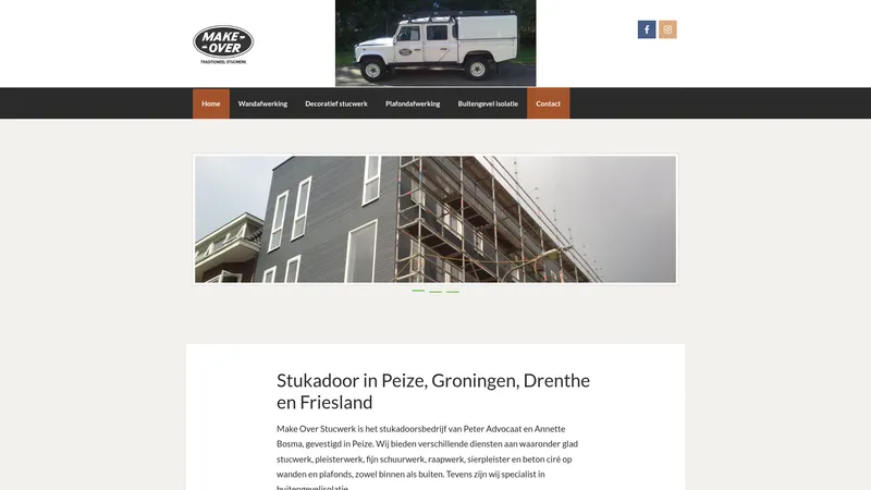Website van Make Over Stucwerk