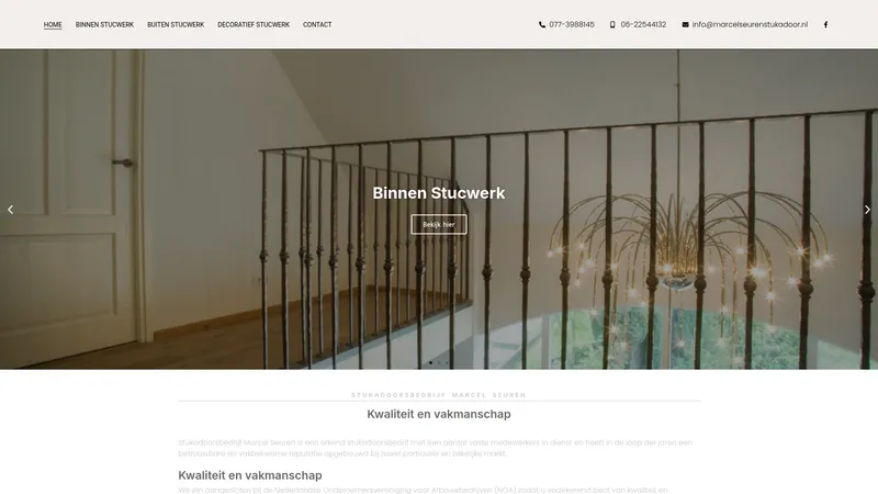 Website van Marcel Seuren Stukadoorsbedrijf