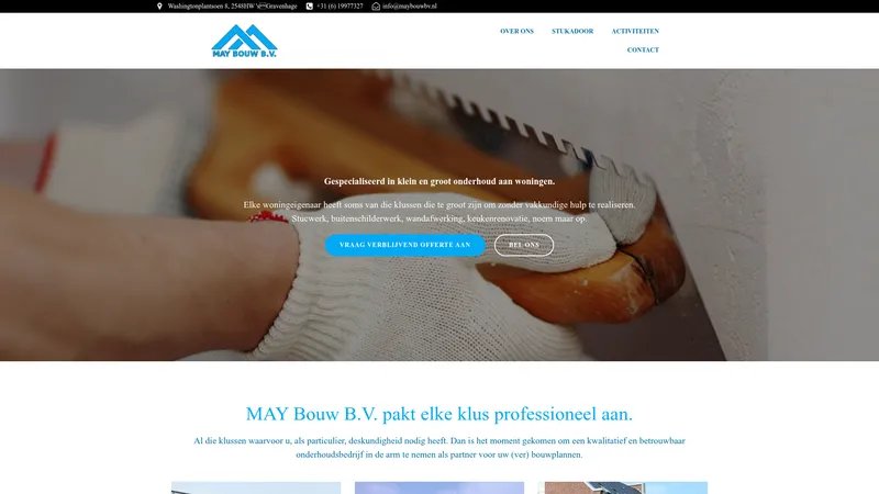 Website van May Bouw B.V.