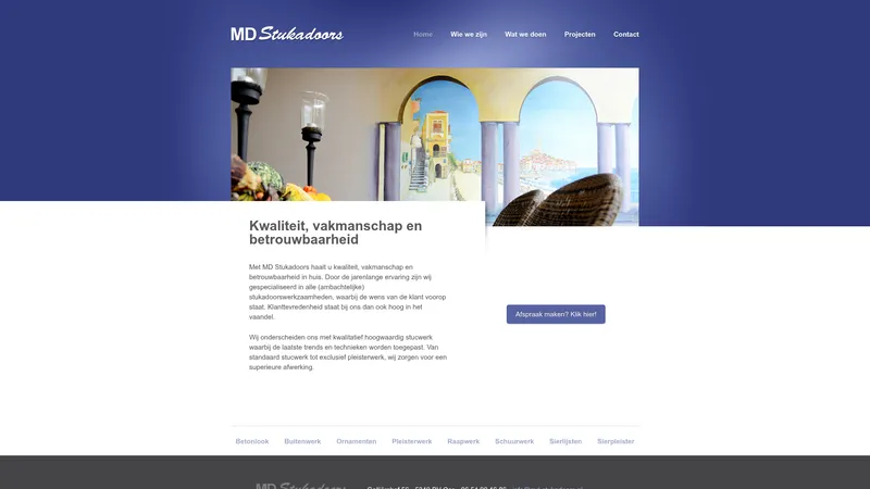 Website van MD Stukadoors