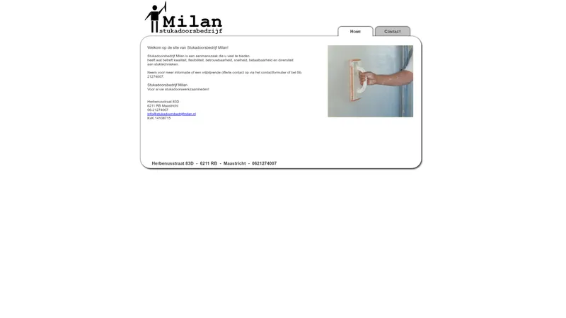 Website van Milan Stucadoorsbedrijf.