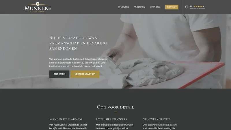 Website van Munneke Stukadoors B.V.