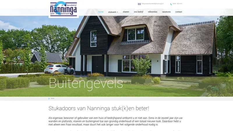 Website van Nanninga Stukadoorsbedrijf
