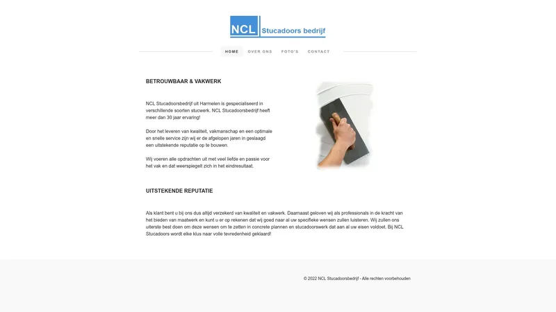 Website van NCL Stucadoorsbedrijf