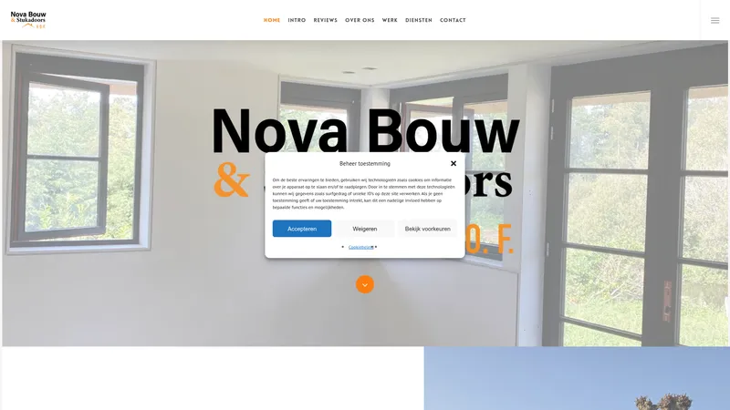 Website van Nova bouw & stucadoor