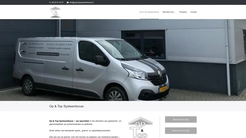 Website van Op & Top Systeembouw
