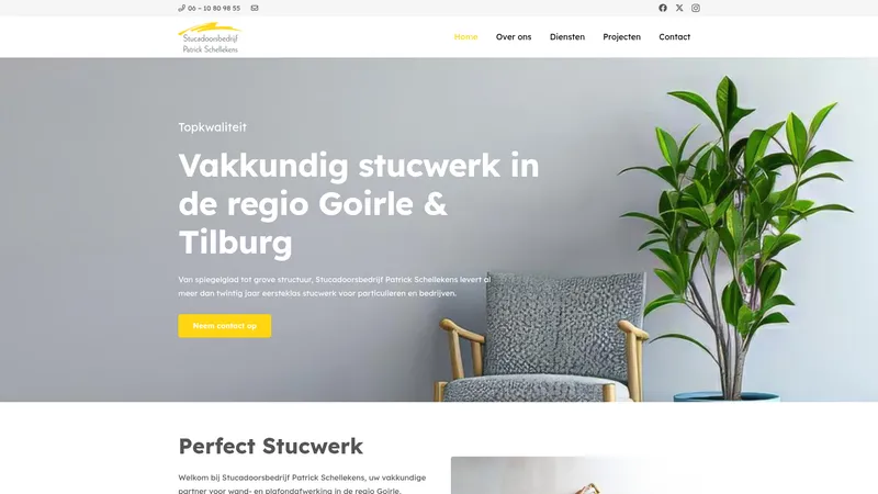 Website van Patrick Schellekens Stucadoorsbedrijf