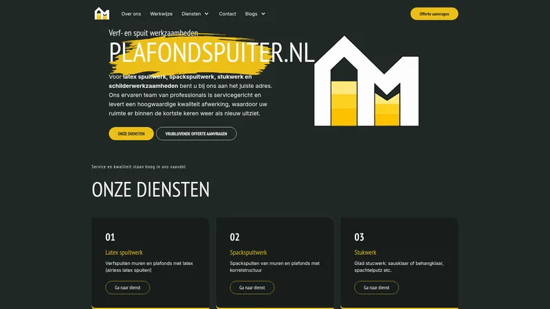 Website van Plafondspuiter A. Willemsen