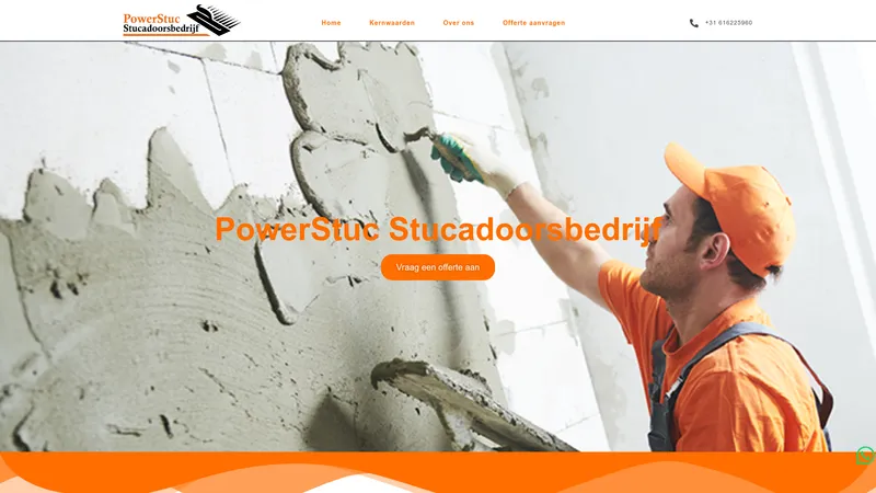 Website van PowerStuc stucadoorsbedrijf