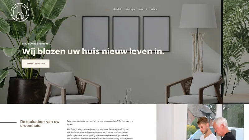 Website van ProudLiving Stukadoors
