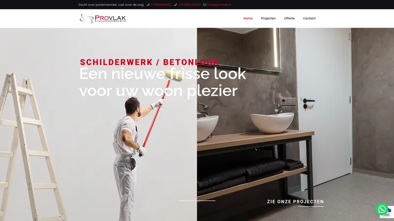 Website van Provlak Amsterdam