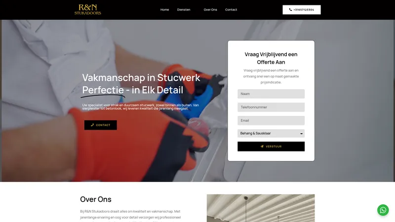 Website van R&N Stukadoors