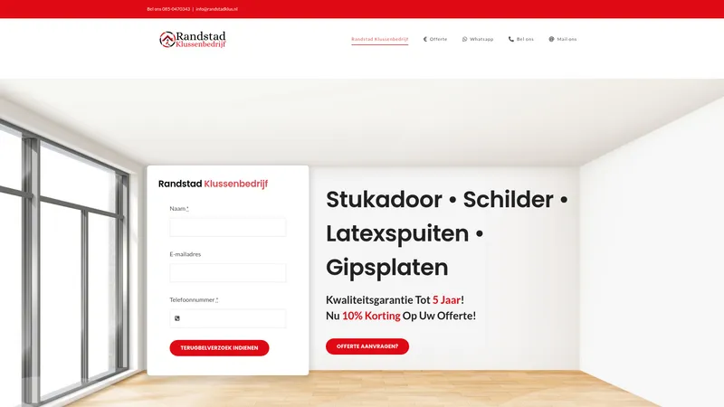 Website van Randstad Klussenbedrijf