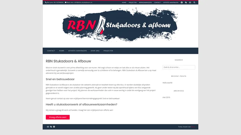 Website van RBN Stukadoors
