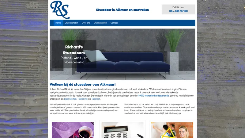 Website van Richard's Stucadoors