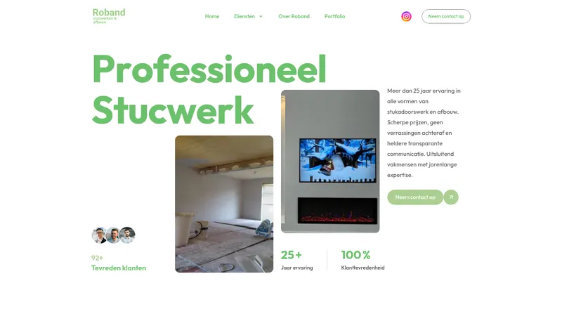 Website van Roband Stucwerken