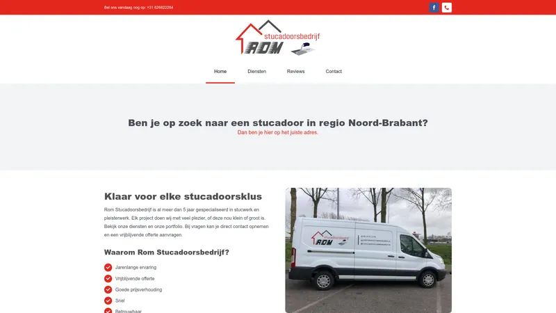 Website van Rom Stukadoorsbedrijf