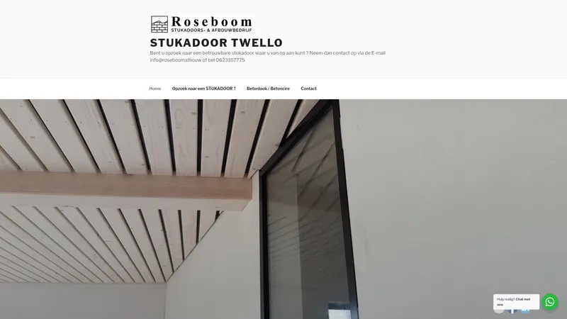 Website van Roseboom Stukadoorsbedrijf Twello Apeldoorn Deventer