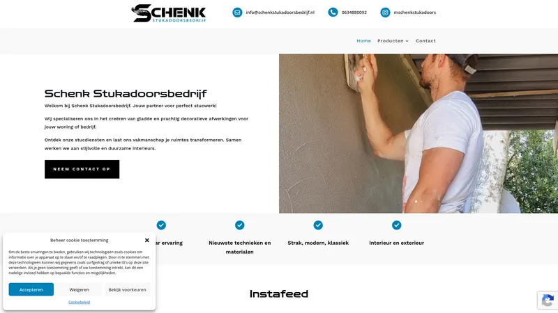 Website van Schenk Stukadoorsbedrijf
