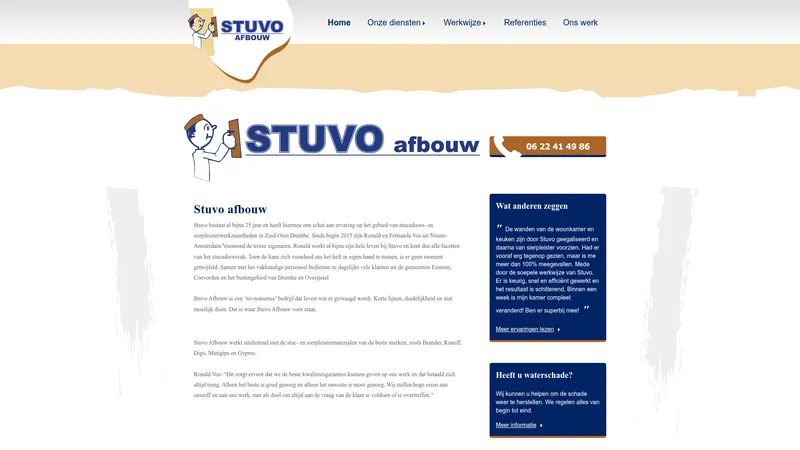 Website van Sierpleistercentrum Stuvo