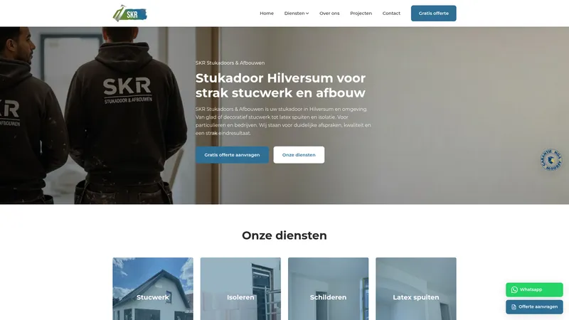 Website van SKR Stukadoors & Afbouwen | Stukadoor Hilversum