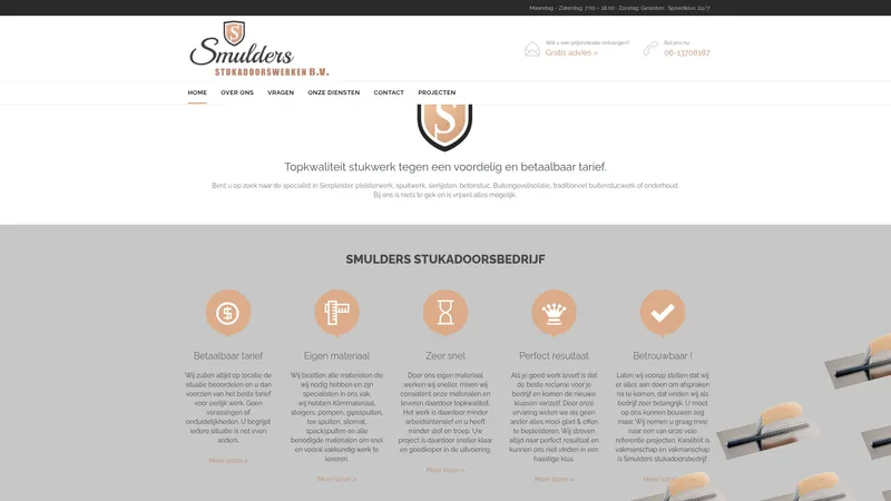 Website van smulders stukadoorswerken