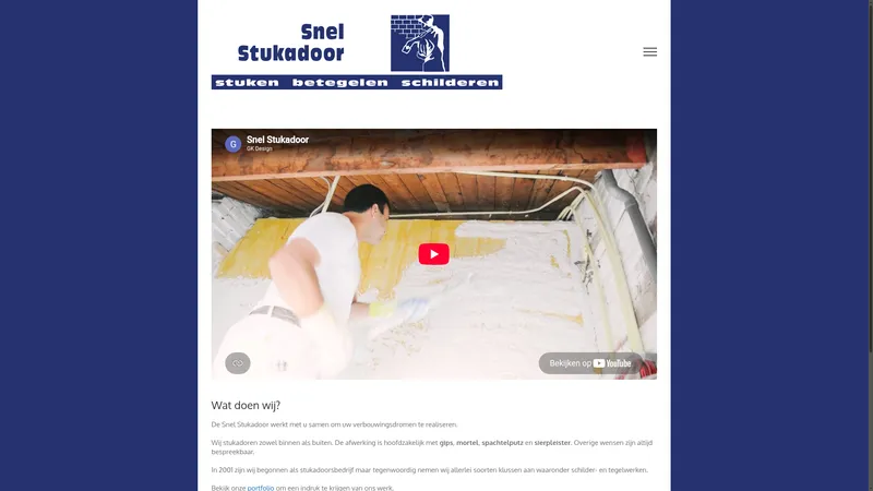 Website van Snel stukadoor & bouw BV