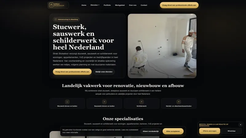 Website van Strak Stukadoor