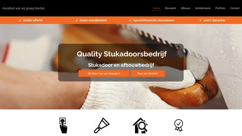Website van Stucadoor - Quality Stukadoorsbedrijf