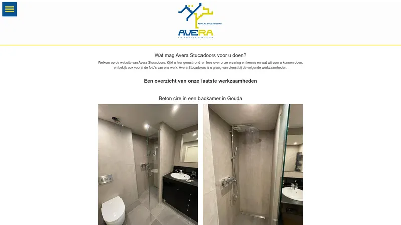 Website van Stucadoorsbedrijf Avera