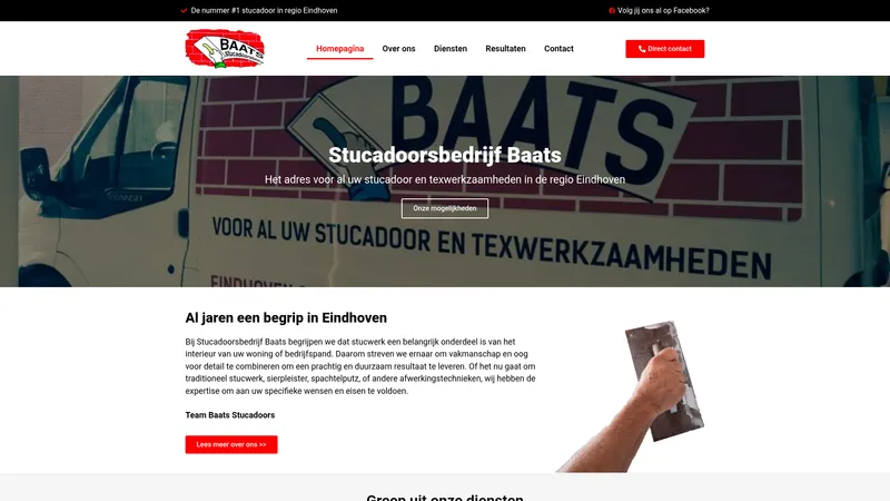 Website van Stucadoorsbedrijf Baats