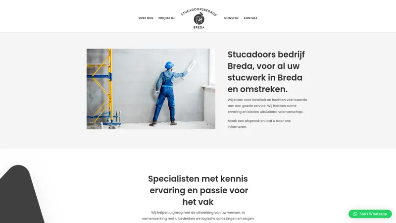 Website van Stucadoorsbedrijf Breda