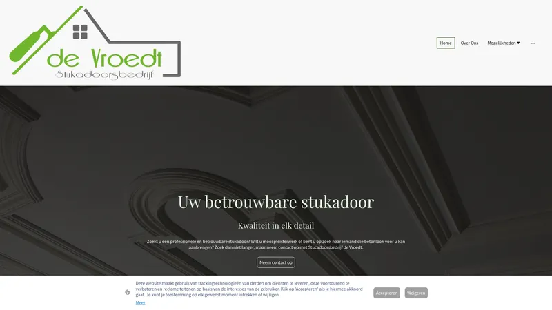 Website van stucadoorsbedrijf de Vroedt