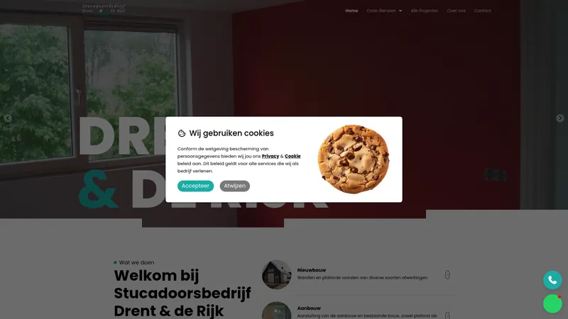 Website van Stucadoorsbedrijf Drent & de Rijk