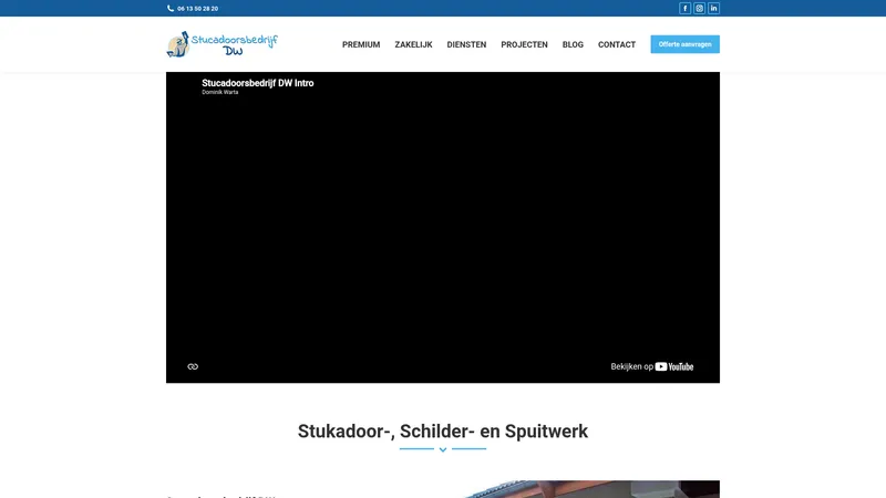 Website van Stucadoorsbedrijf DW