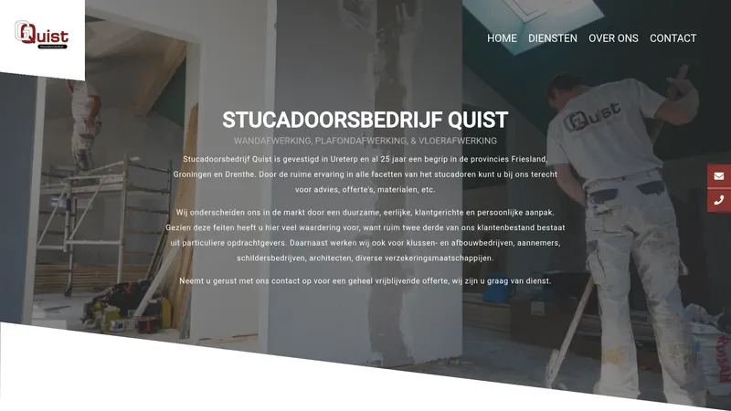 Website van Stucadoorsbedrijf G. Quist
