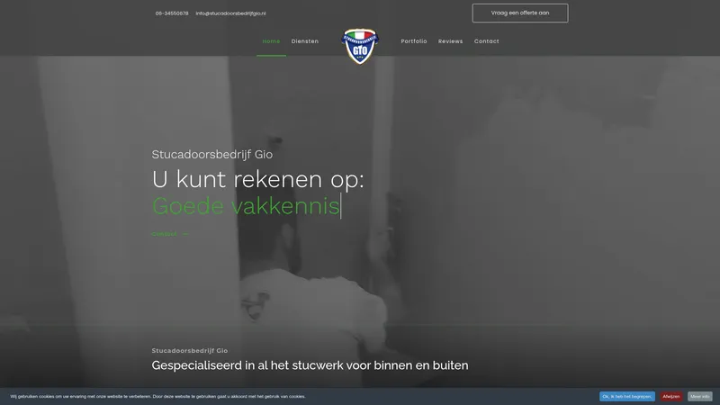 Website van Stucadoorsbedrijf Gio