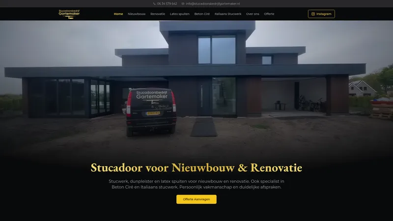 Website van Stucadoorsbedrijf Gortemaker