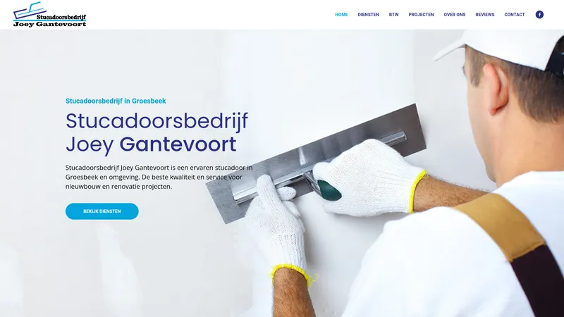 Website van Stucadoorsbedrijf Joey Gantevoort